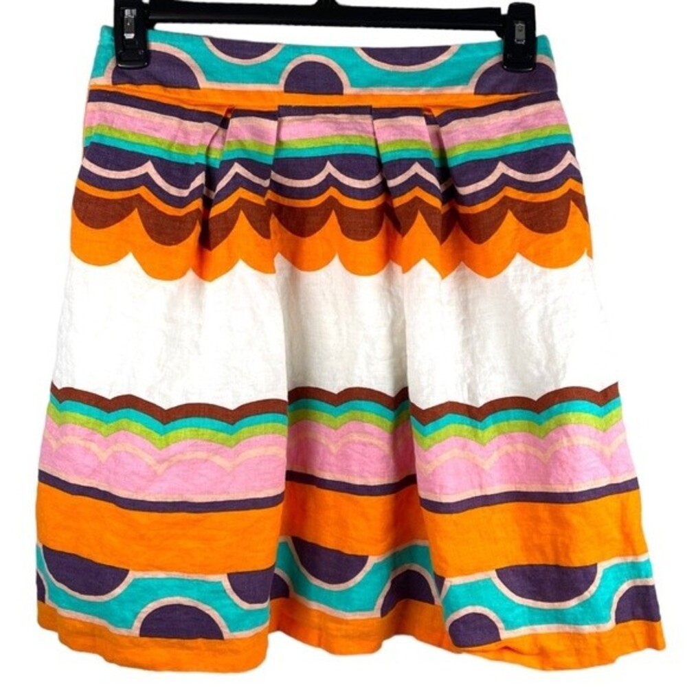 Zara Multicolor Patterned Mini Skirt - Orange, Turquoise, Purple, Pink, White